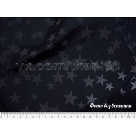 Светоотражающая курточная ткань "Дюспо Звезды черный"